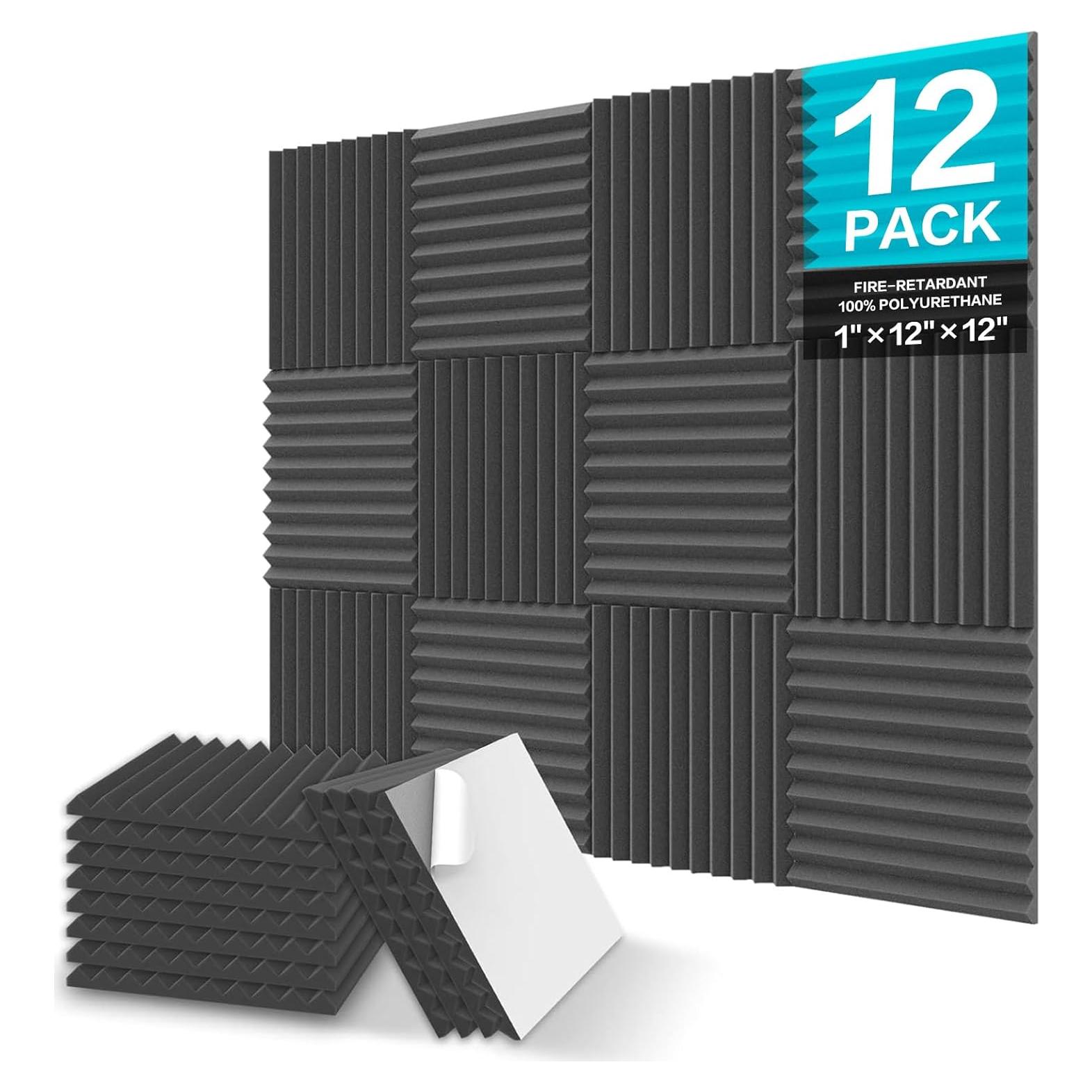 Paneles Acústicos JBER 12 Pack 30x30cm Autoadhesivos Negro