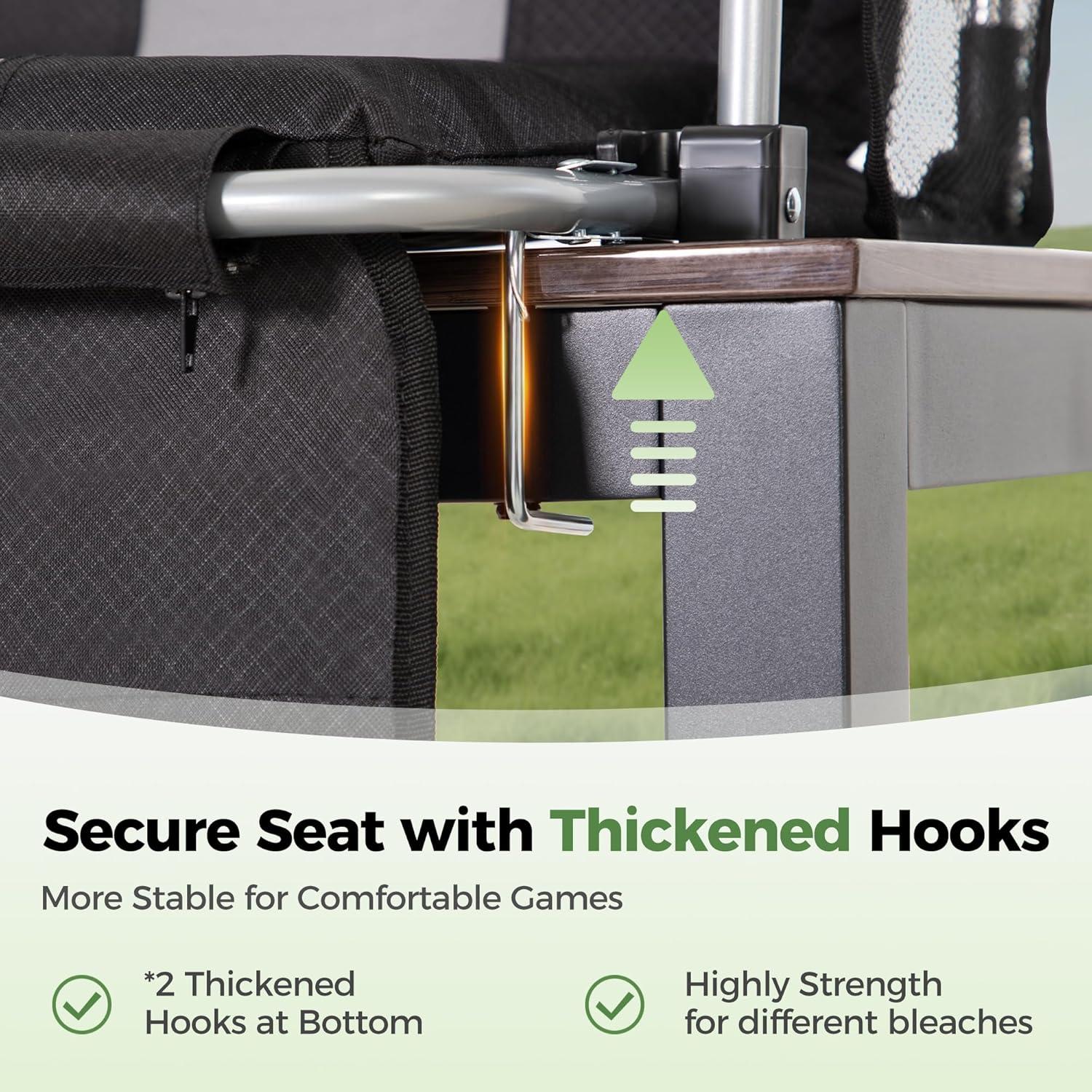 Silla de Estadio Plegable GREEN PARTY con Reposabrazos y Portavasos