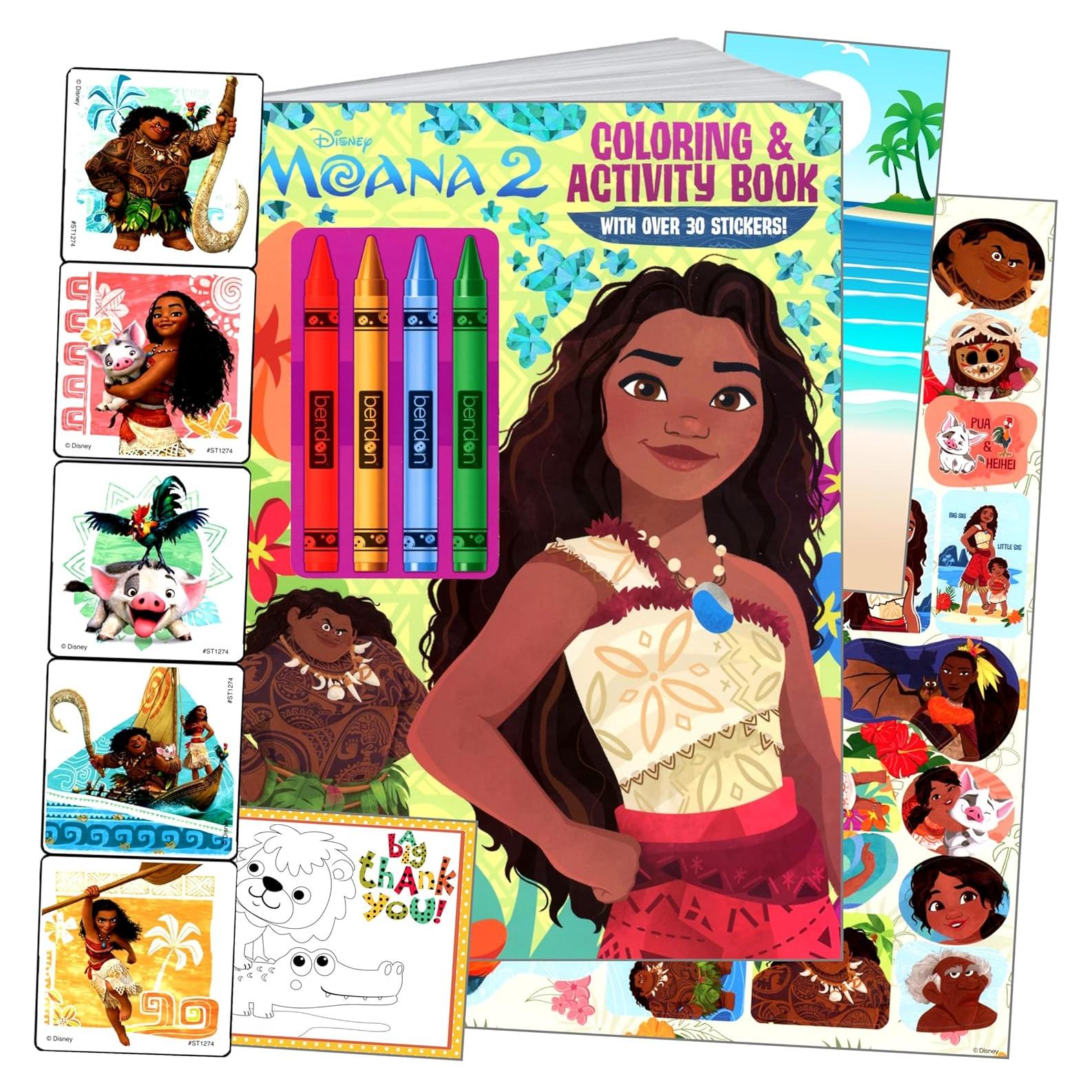 Libro para Colorear Disney Moana + Stickers y Colgador