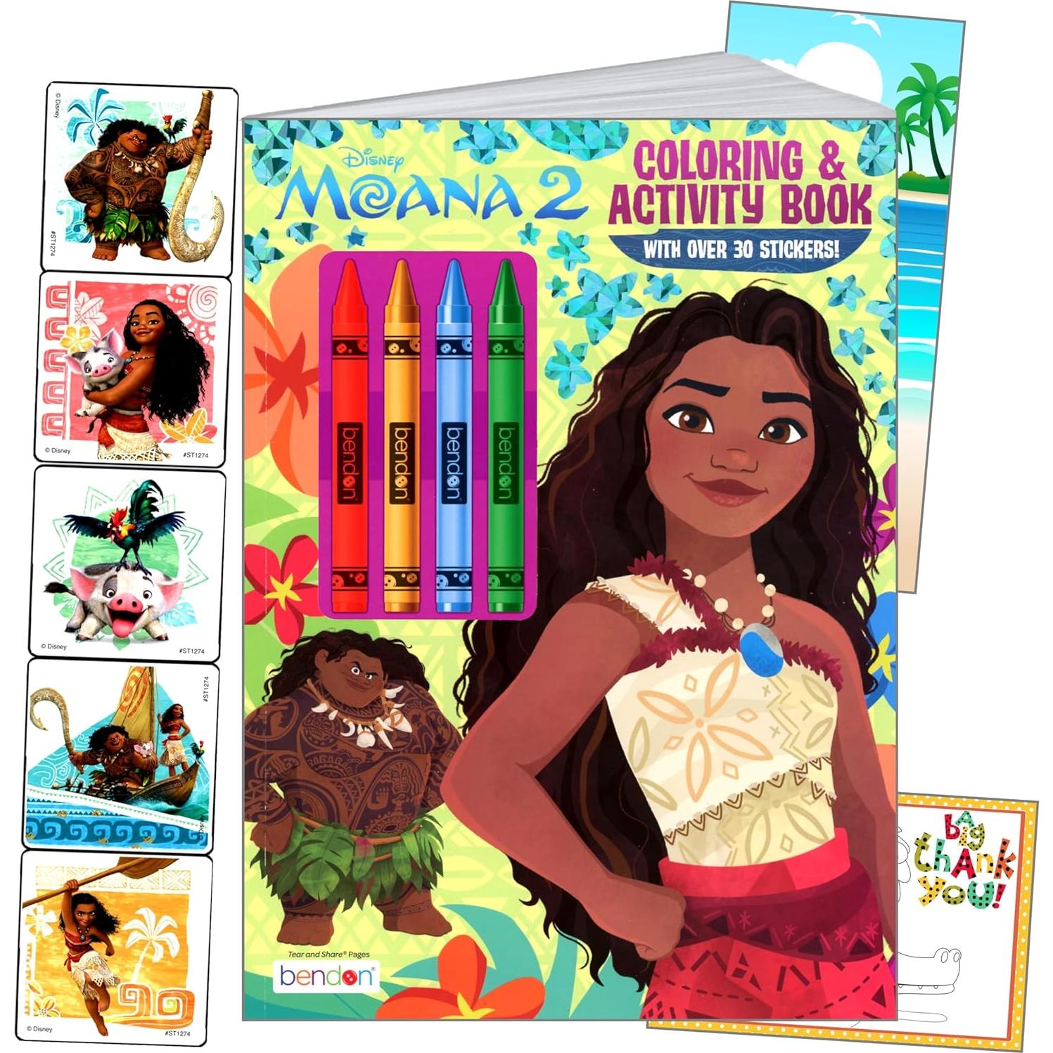 Libro para Colorear Disney Moana + Stickers y Colgador