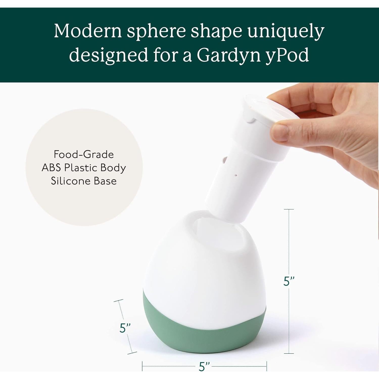 Gardyn Vase Complete Kit-Cauliflower White | Designed for use with Gardyn Hydroponics Growing System Kits & Vertical Garden Hydroponic Gardens | Bring Gardyn’s Indoor Plants to All Areas of Your Home