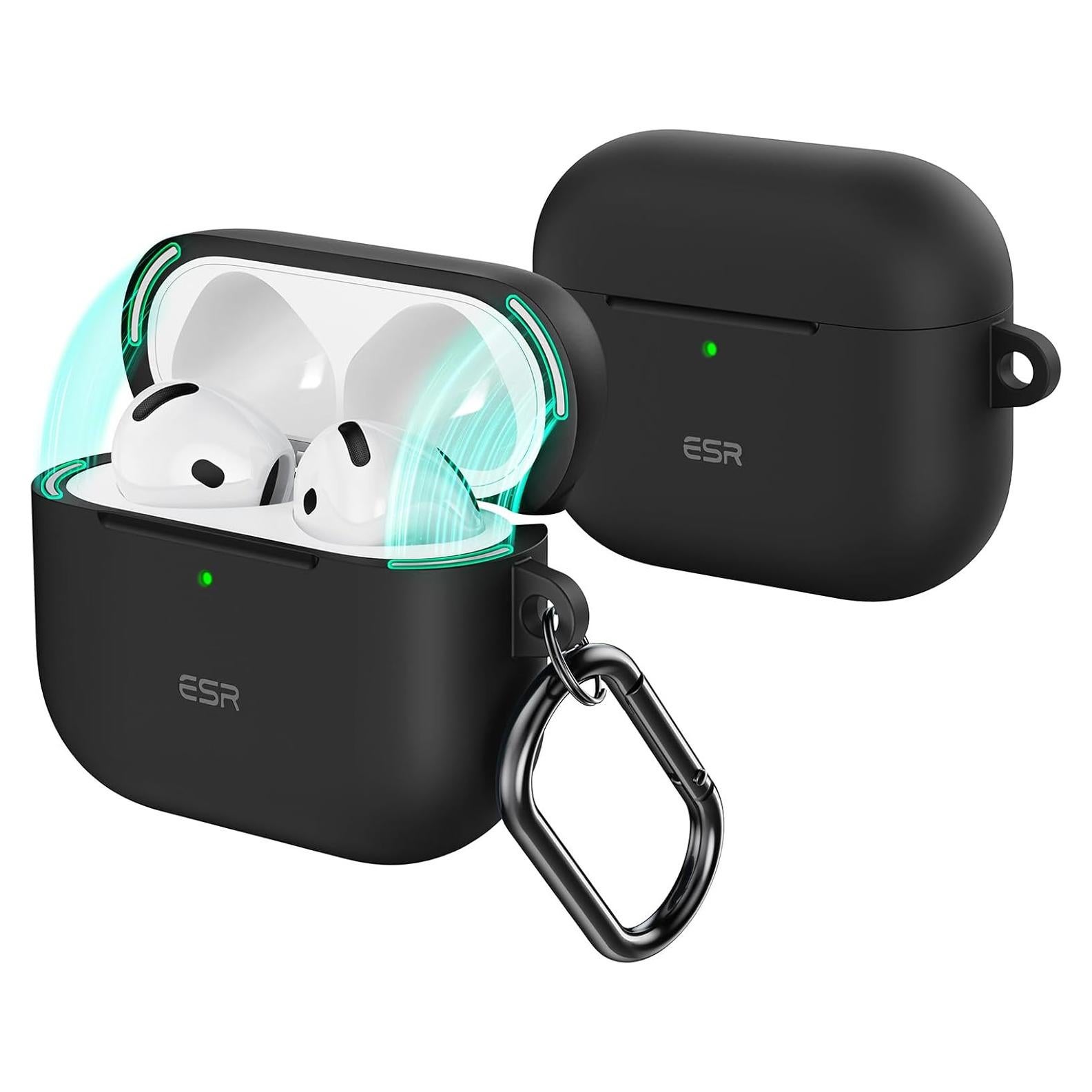 Funda de Silicona ESR para AirPods 4 (2024) USB-C, Negra