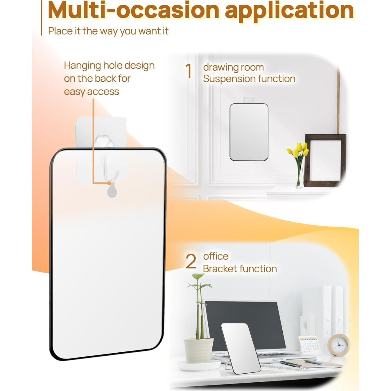 Espejo de Maquillaje OMIRO Negro 20.3x12.7 cm Plegable