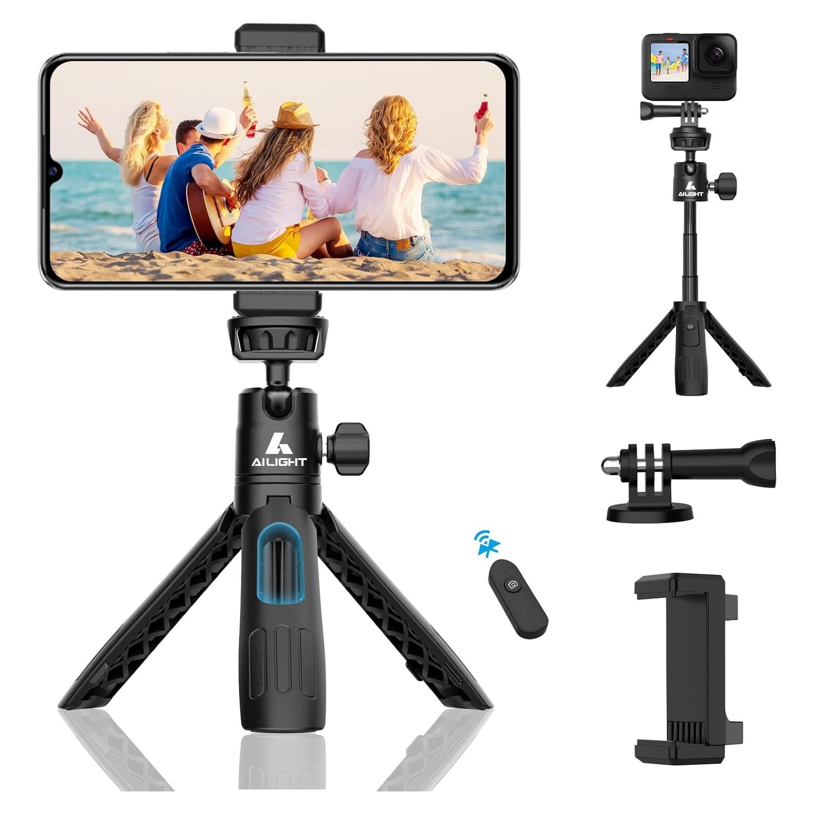 Trípode Mini Ailight 39 cm para iPhone y Cámara - Negro