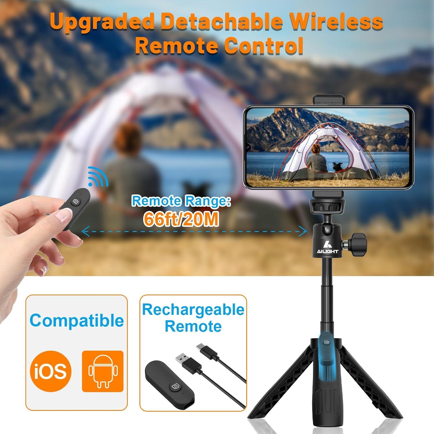 Trípode Mini Ailight 39 cm para iPhone y Cámara - Negro