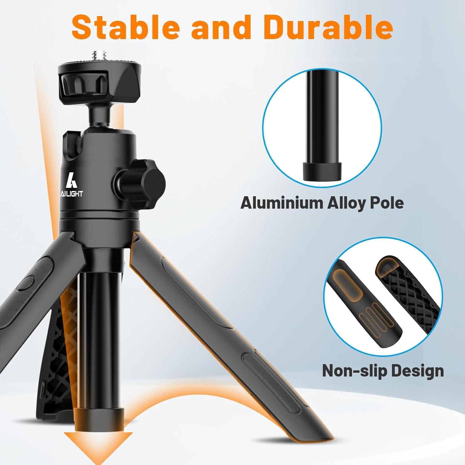 Trípode Mini Ailight 39 cm para iPhone y Cámara - Negro