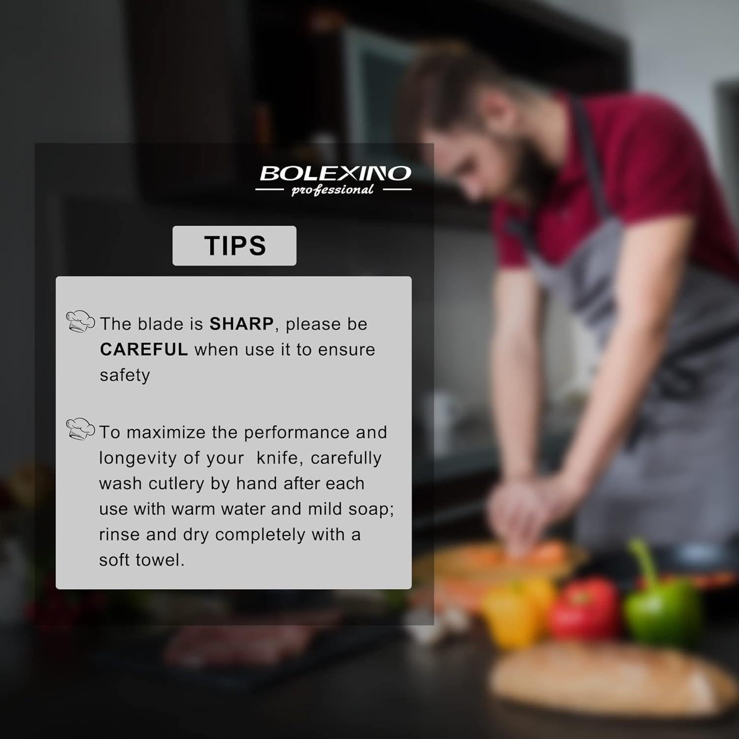 Cuchillo de Chef Profesional Bolexino 20.32 cm Acero Inoxidable