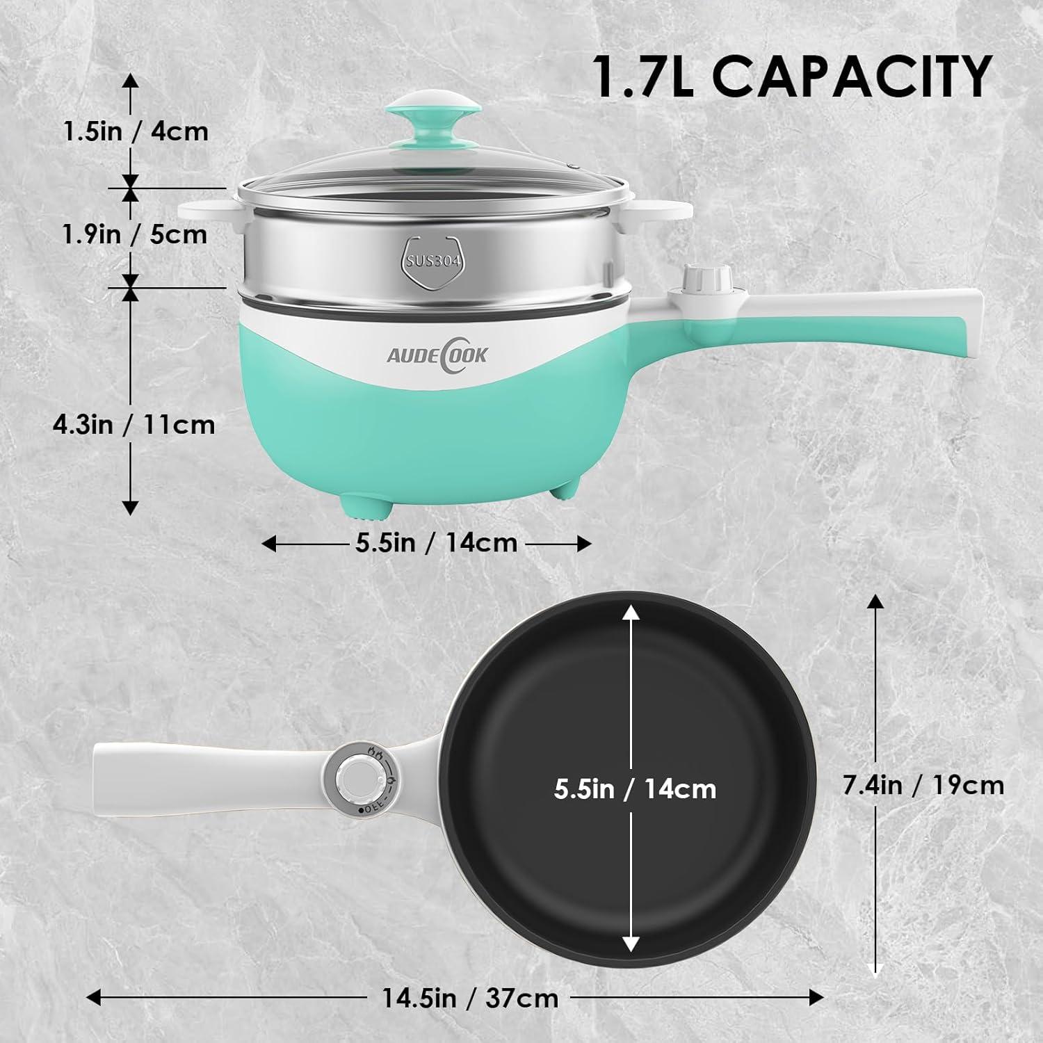 Audecook Olla Eléctrica 1.7L Antiadherente Verde-B