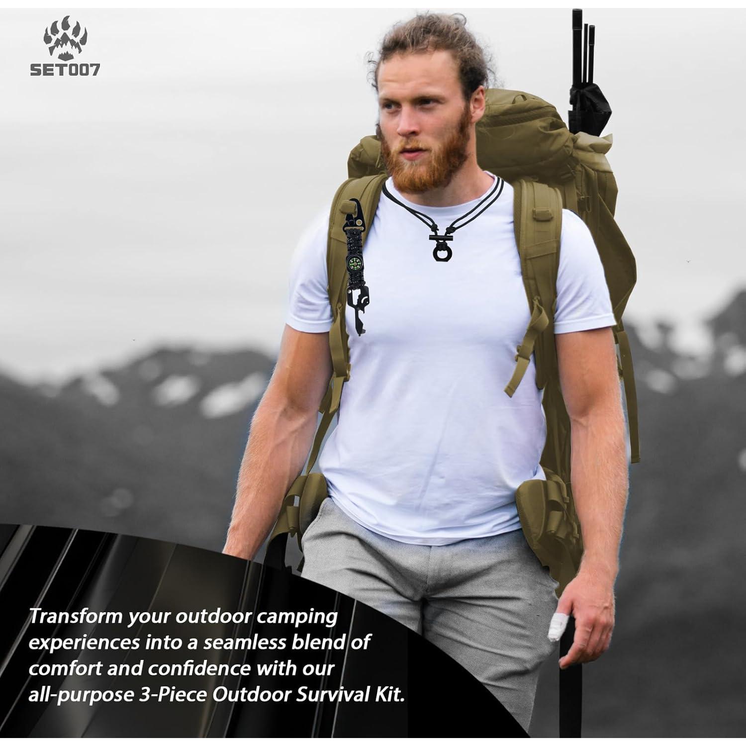 Juego de Supervivencia SET007 con Paracord 20 en 1 para Camping