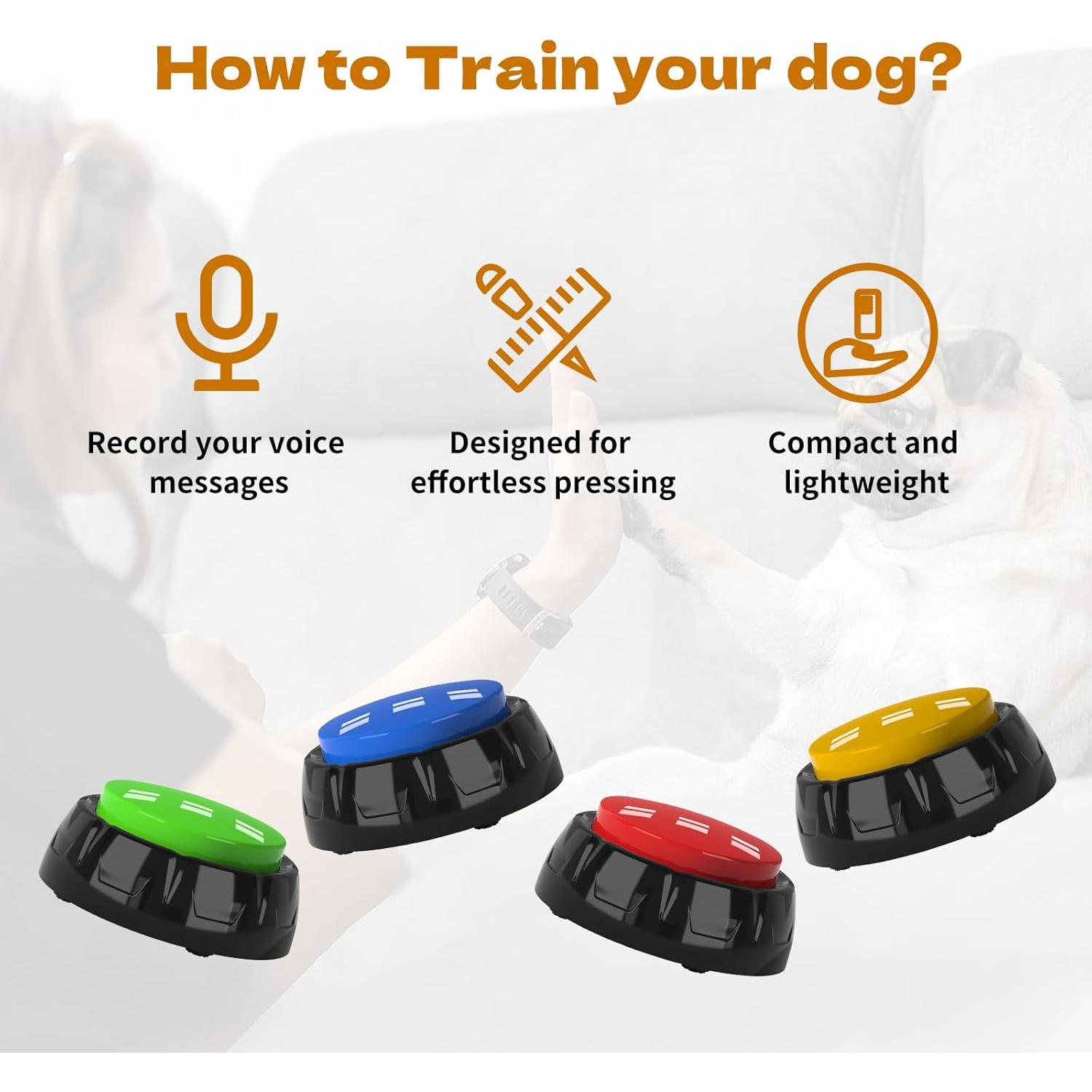 Botones de Grabación de Voz para Mascotas ipawspace - Set de 4