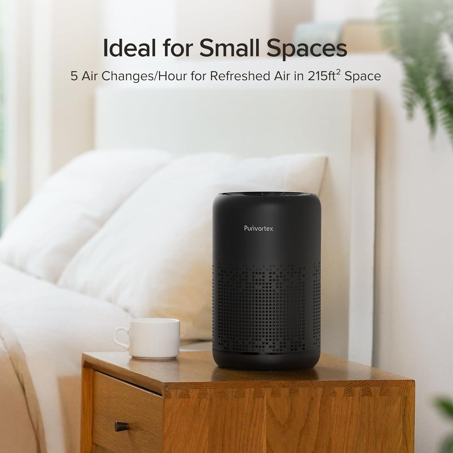 Purificador de Aire HEPA AC300 - Portátil 20m² - Negro