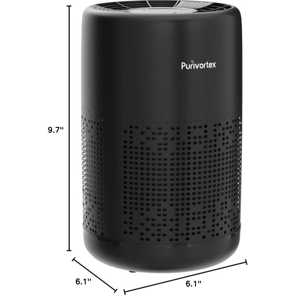 Purificador de Aire HEPA AC300 - Portátil 20m² - Negro