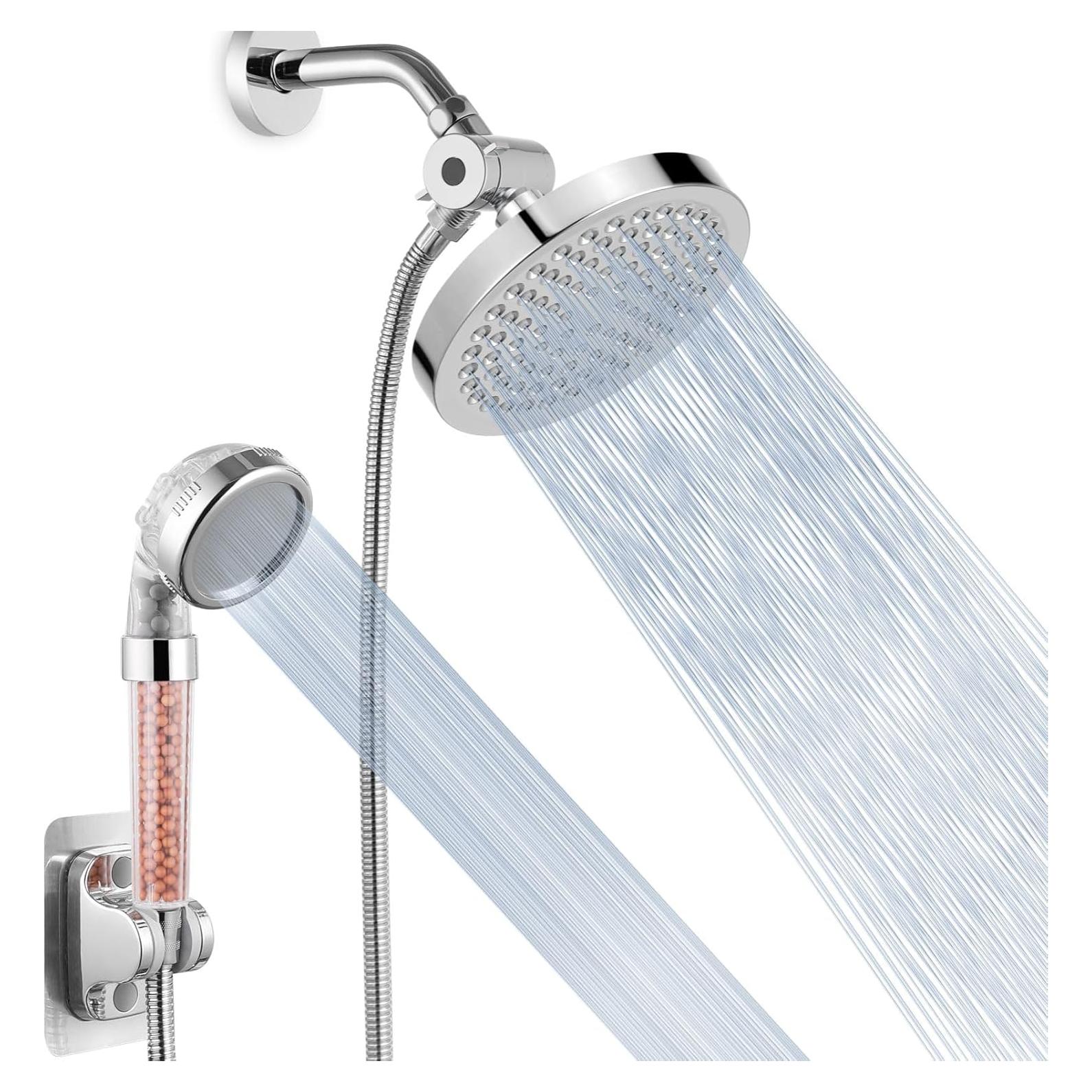 Cabezal de Ducha Voolan Alta Presión con Filtro y Manguera 150 cm