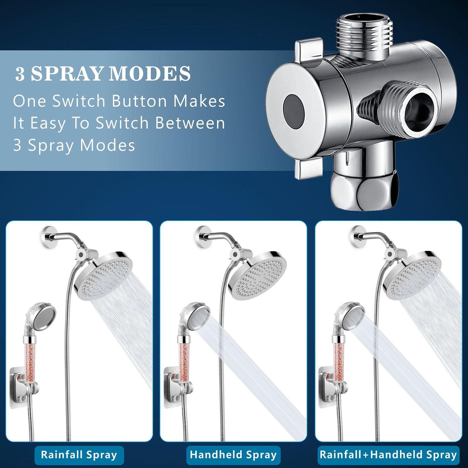 Cabezal de Ducha Voolan Alta Presión con Filtro y Manguera 150 cm