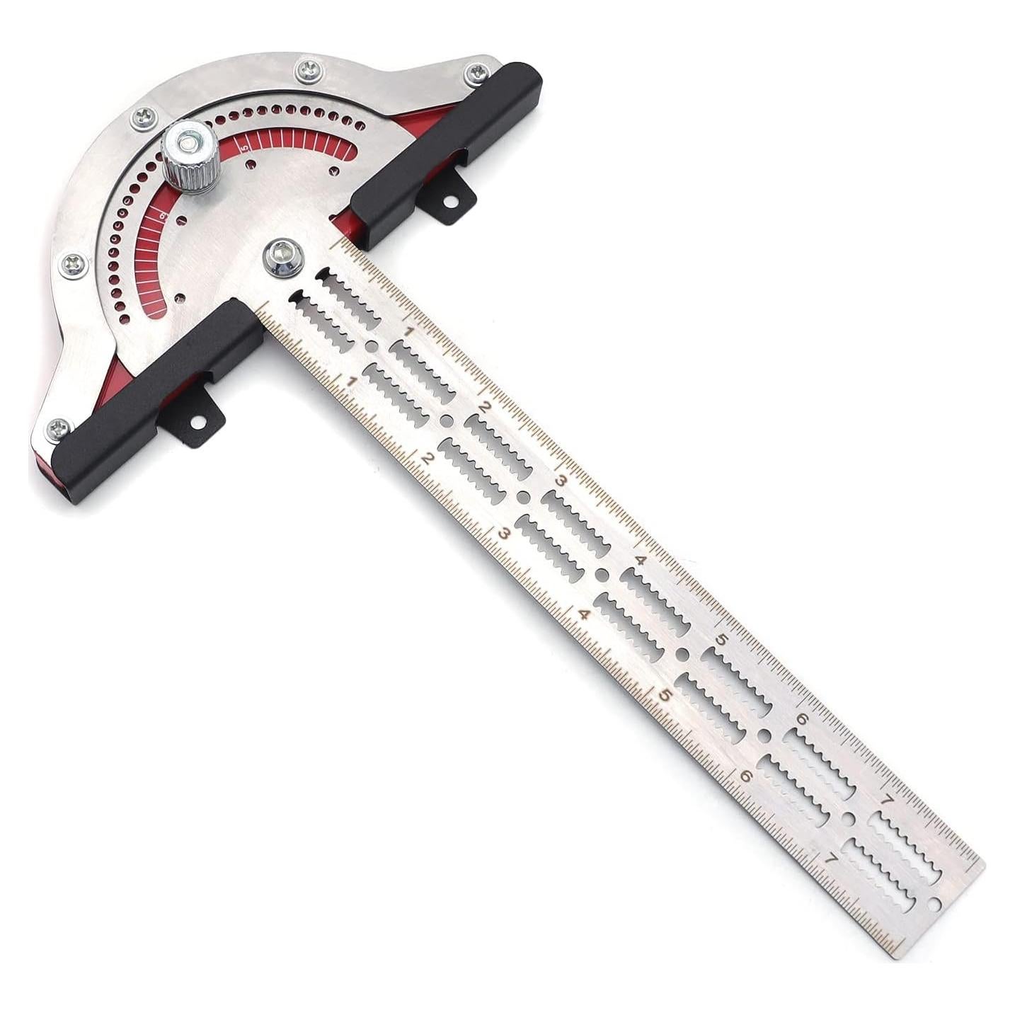 HTTMT- 8" Woodworker Edge Ruler 0-70°Adjustable Protractor Angle Finder Two Arm Carpentry Ruler Measure Layout Tool [P/N: ET-TOOL041-10-RAW]…