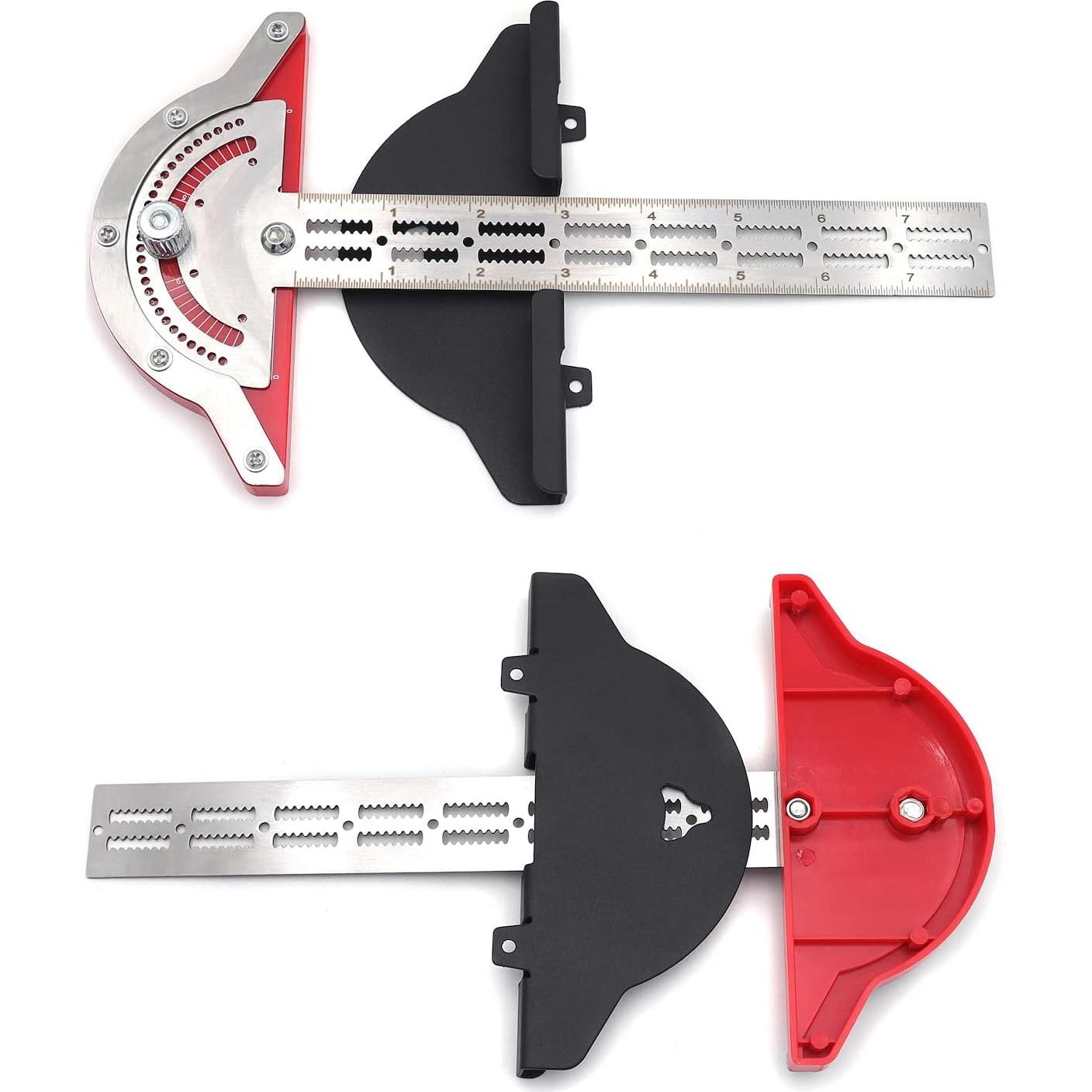 HTTMT- 8" Woodworker Edge Ruler 0-70°Adjustable Protractor Angle Finder Two Arm Carpentry Ruler Measure Layout Tool [P/N: ET-TOOL041-10-RAW]…