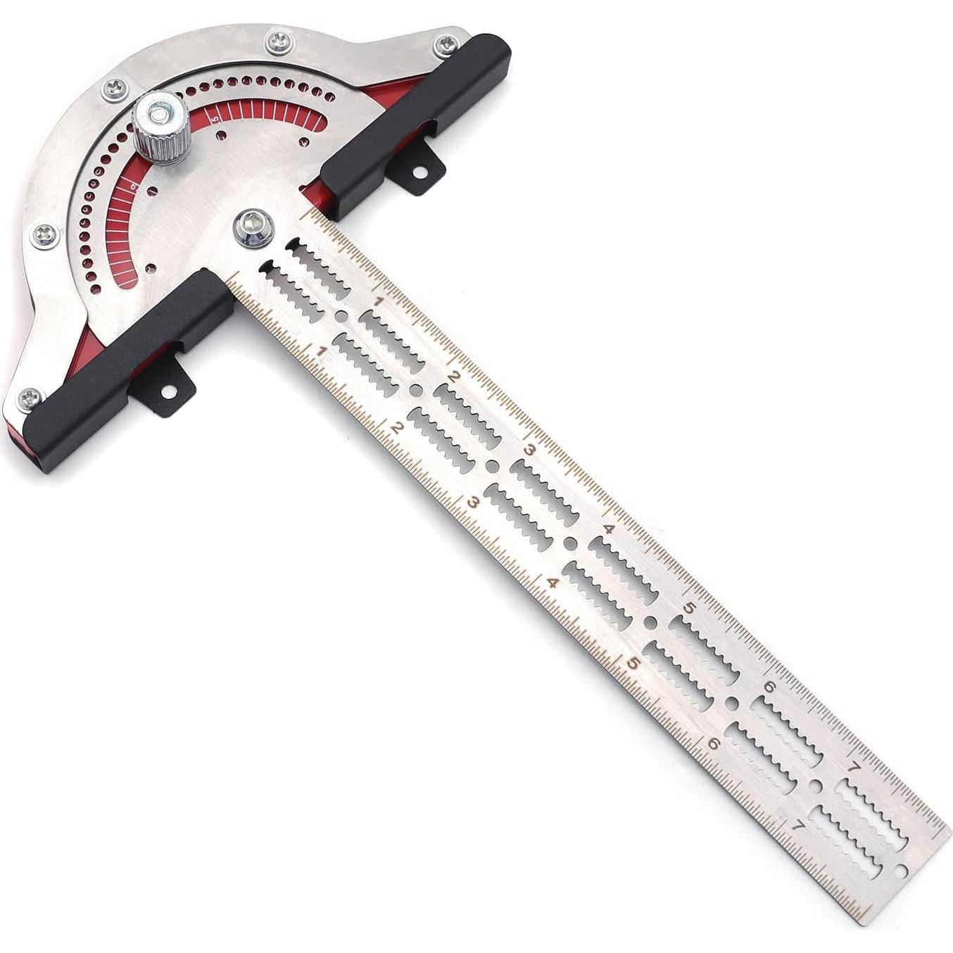 HTTMT- 8" Woodworker Edge Ruler 0-70°Adjustable Protractor Angle Finder Two Arm Carpentry Ruler Measure Layout Tool [P/N: ET-TOOL041-10-RAW]…