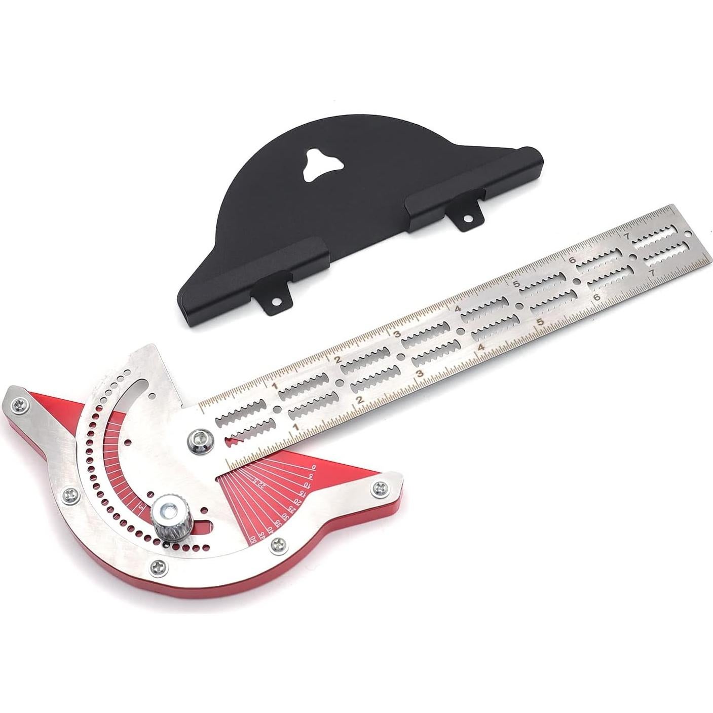 HTTMT- 8" Woodworker Edge Ruler 0-70°Adjustable Protractor Angle Finder Two Arm Carpentry Ruler Measure Layout Tool [P/N: ET-TOOL041-10-RAW]…