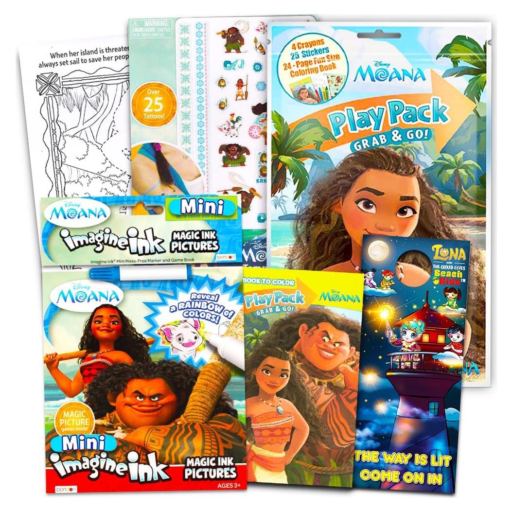 Libro para Colorear Disney Moana con Marcador y Stickers
