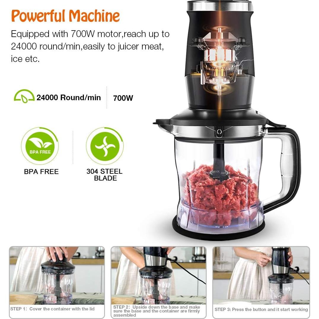 Licuadora Goelunmy 700W 3 en 1 con Procesador 1.5L