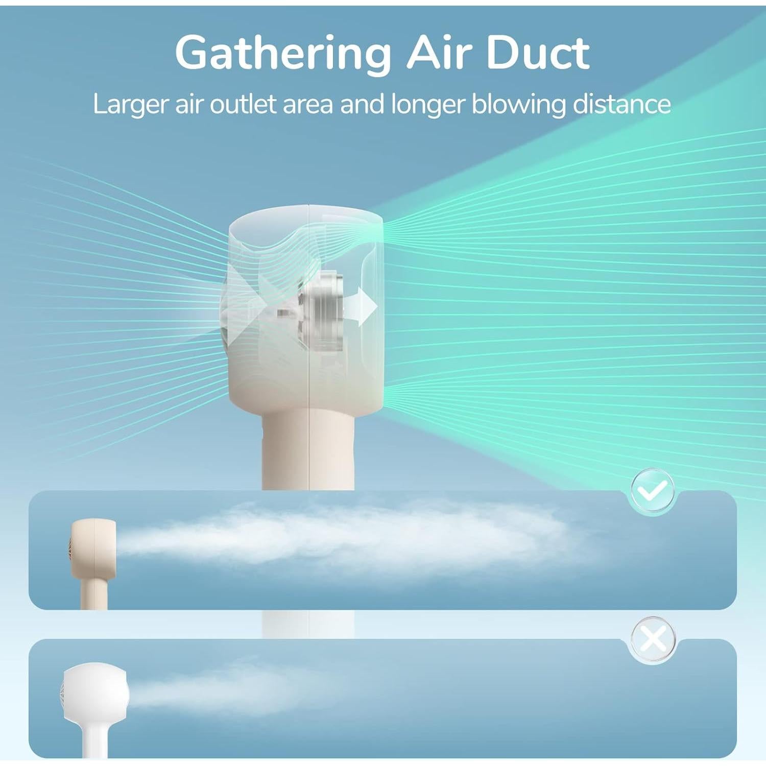 Ventilador Portátil JISULIFE FA42 2000mAh 3 Velocidades Sin Aspas