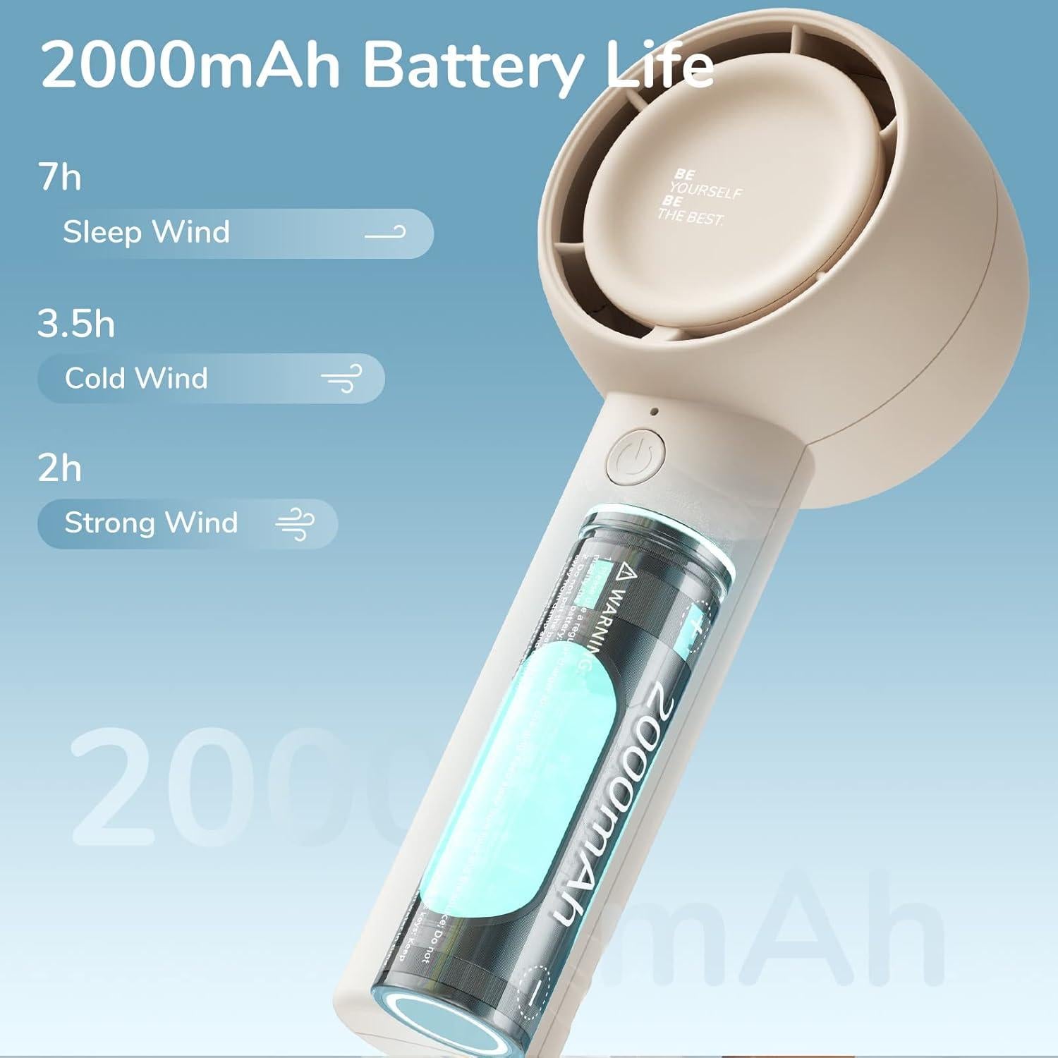 Ventilador Portátil JISULIFE FA42 2000mAh 3 Velocidades Sin Aspas