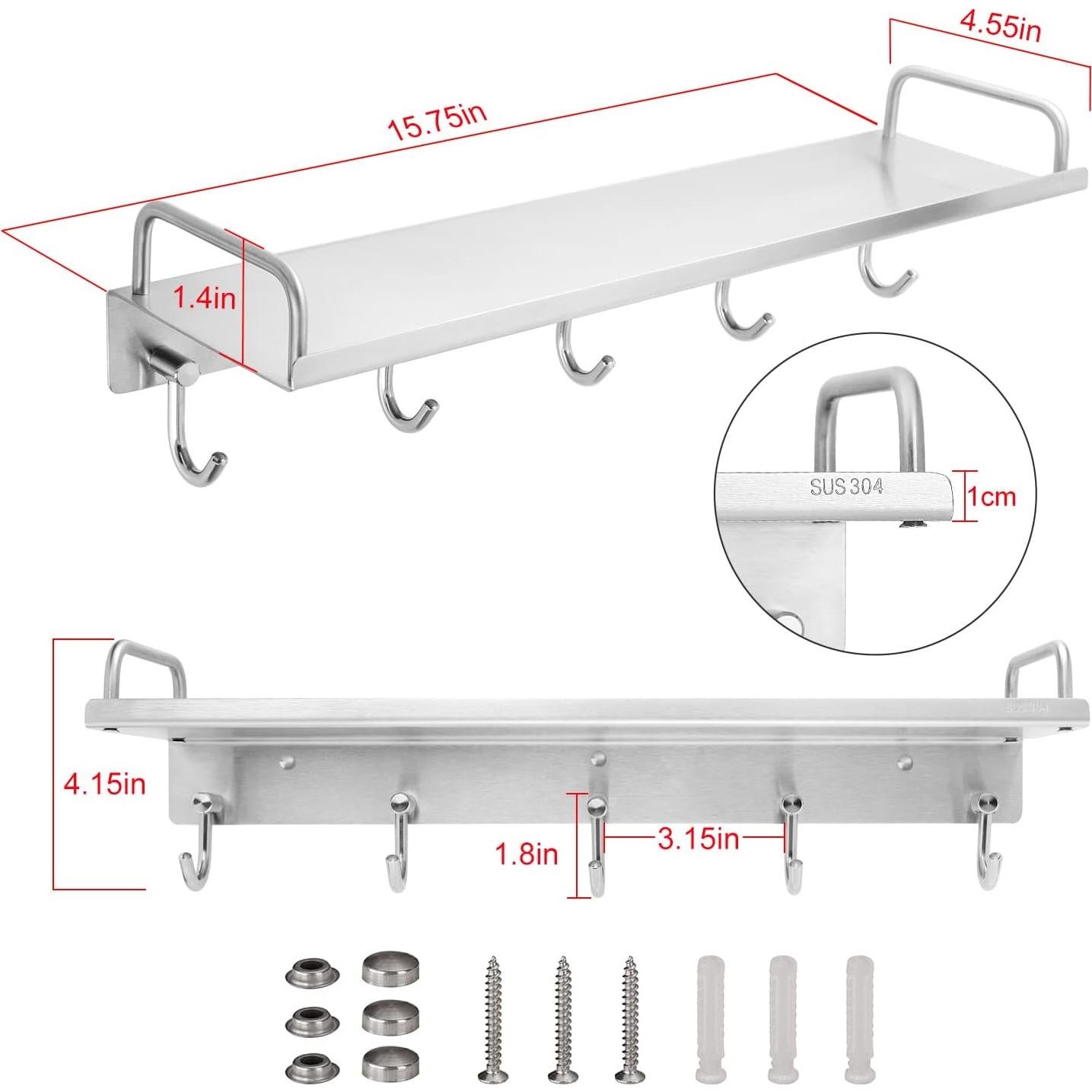Estante de Cocina Audmore de Acero Inoxidable 40x11.5 cm
