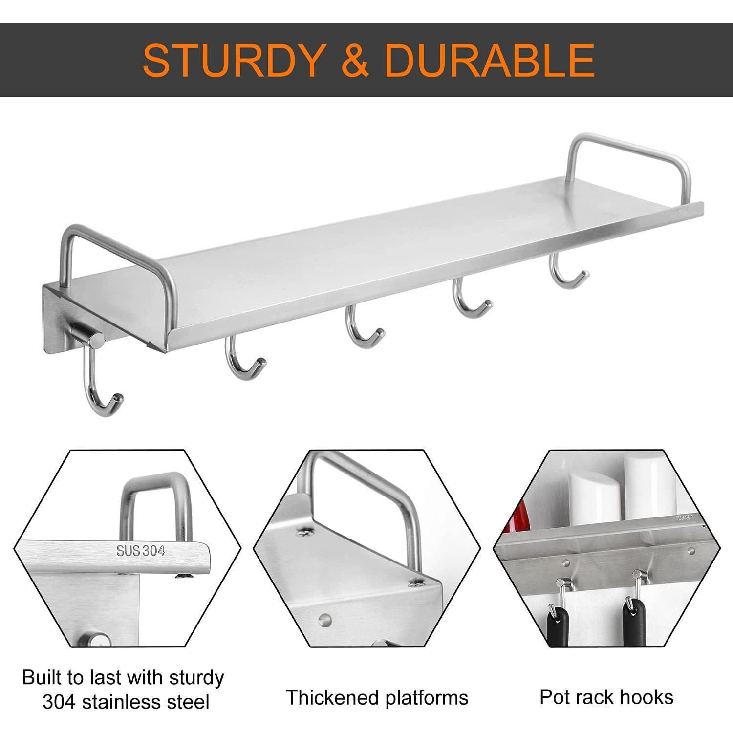 Estante de Cocina Audmore de Acero Inoxidable 40x11.5 cm