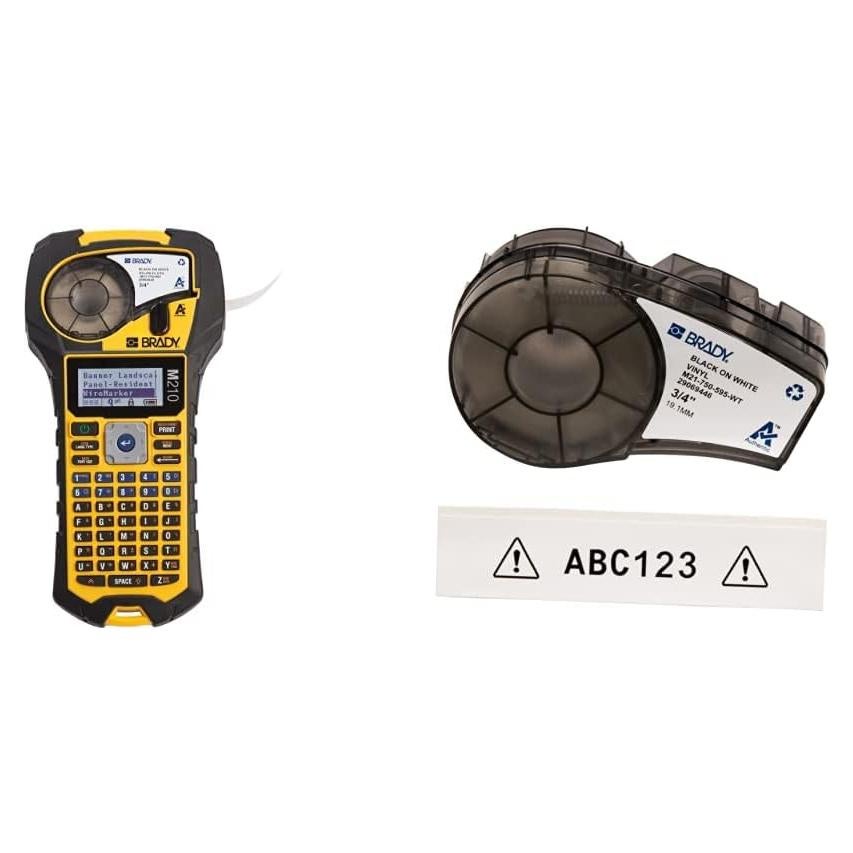 Impresora de Etiquetas Portátil Brady M210 + Rollo Vinilo B595