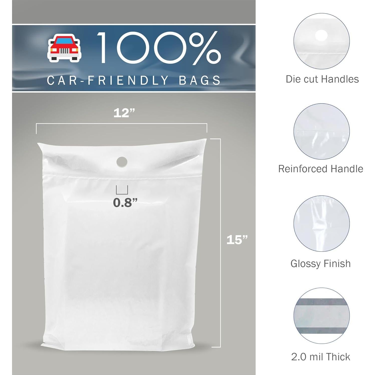 Bolsas de Basura para Autos PPB - 50 Pcs Blancas 30.48x38.1 cm