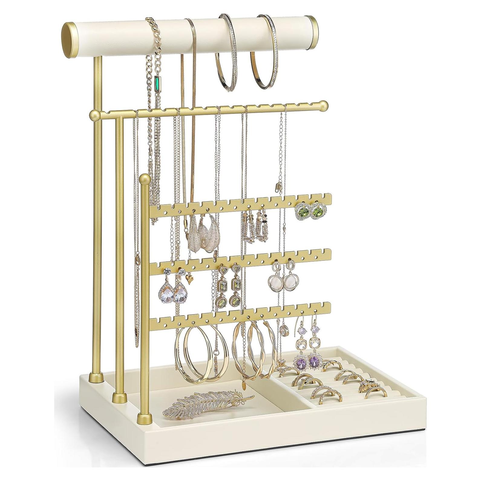 Organizador de Joyería Vlando Blanco Nube con Soporte para Anillos