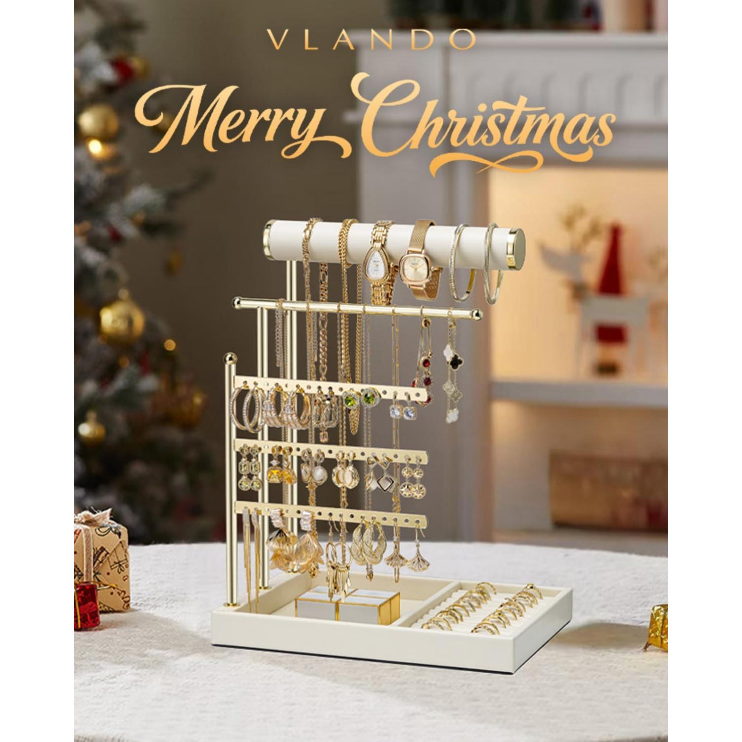 Organizador de Joyería Vlando Blanco Nube con Soporte para Anillos