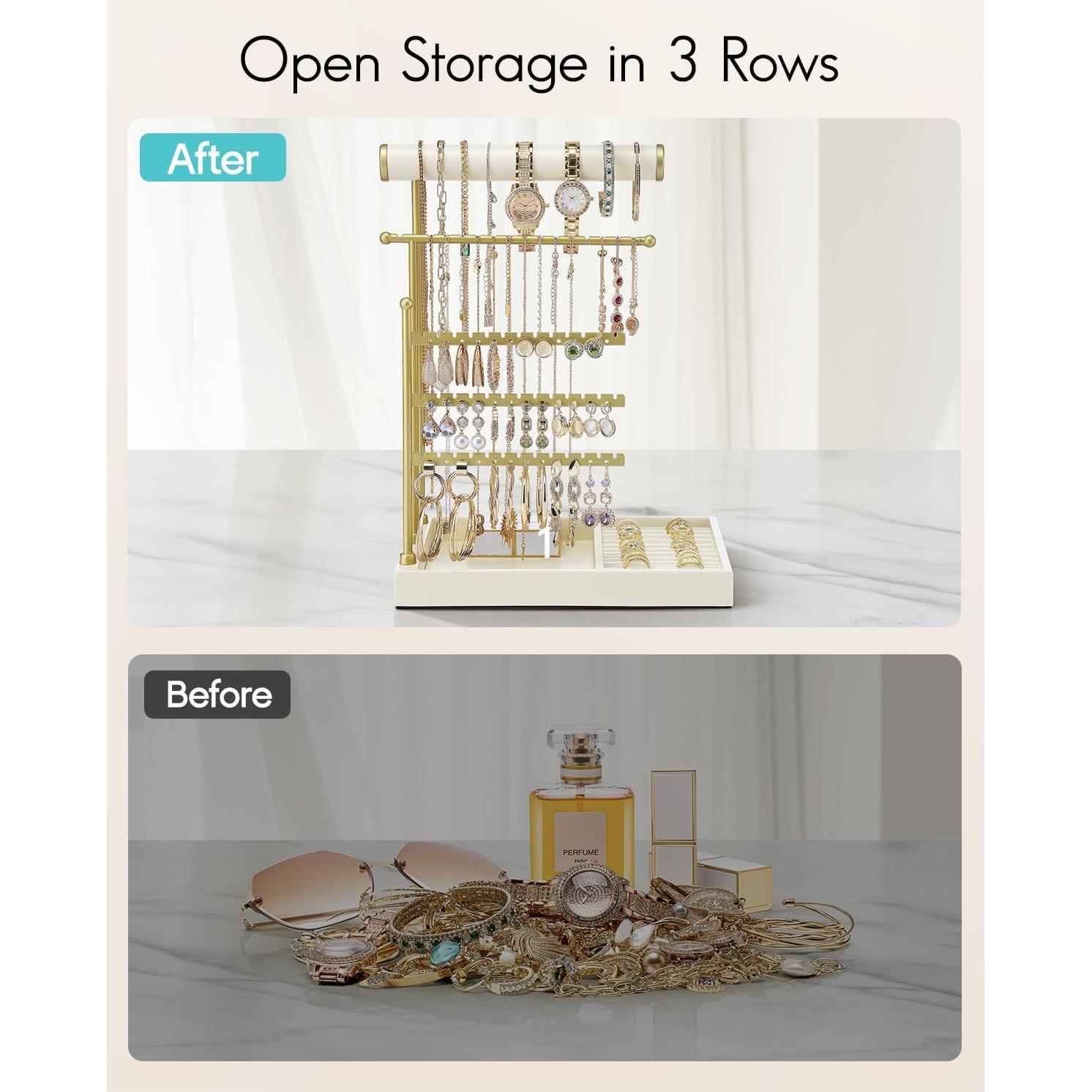 Organizador de Joyería Vlando Blanco Nube con Soporte para Anillos