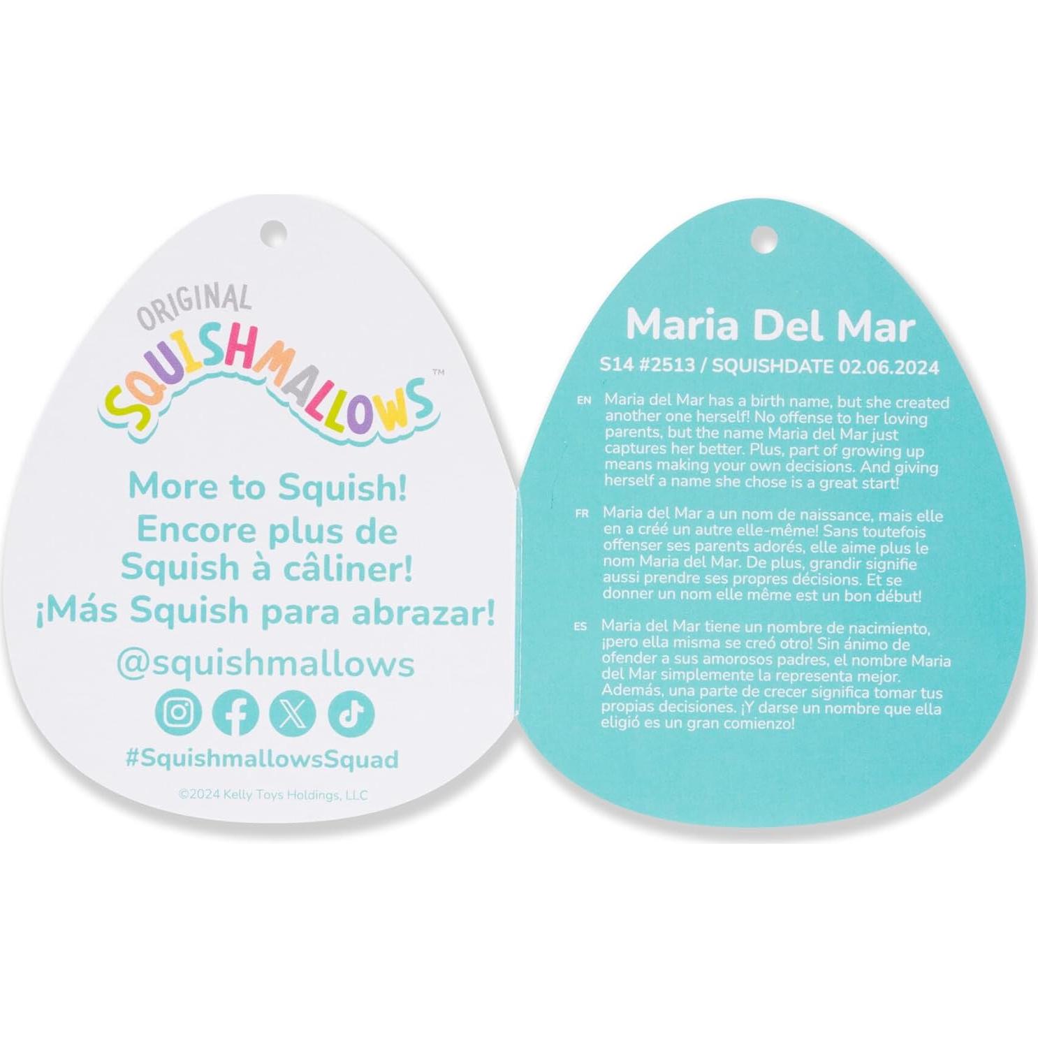 Squishmallows Peluche 35.56cm Maria Del Mar Conejo Jackalope Morado