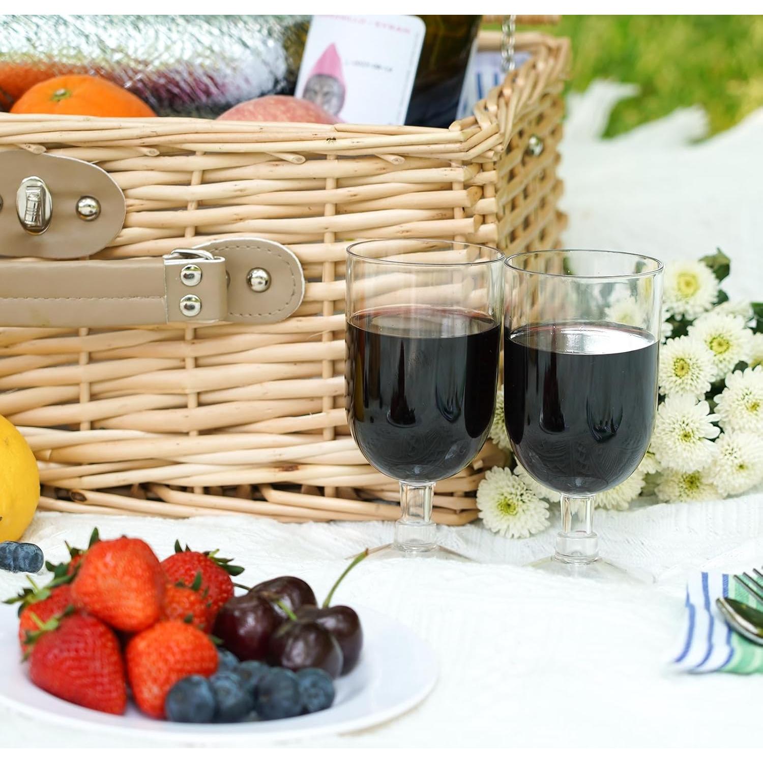 Cesta de Picnic de Mimbre ZORMY para 2 Personas con Aislamiento