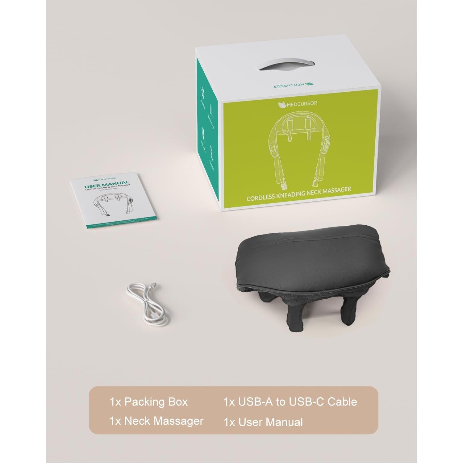 Masajeador de Cuello Medcursor NK-NM10 Inalámbrico 4D 6 Nodos