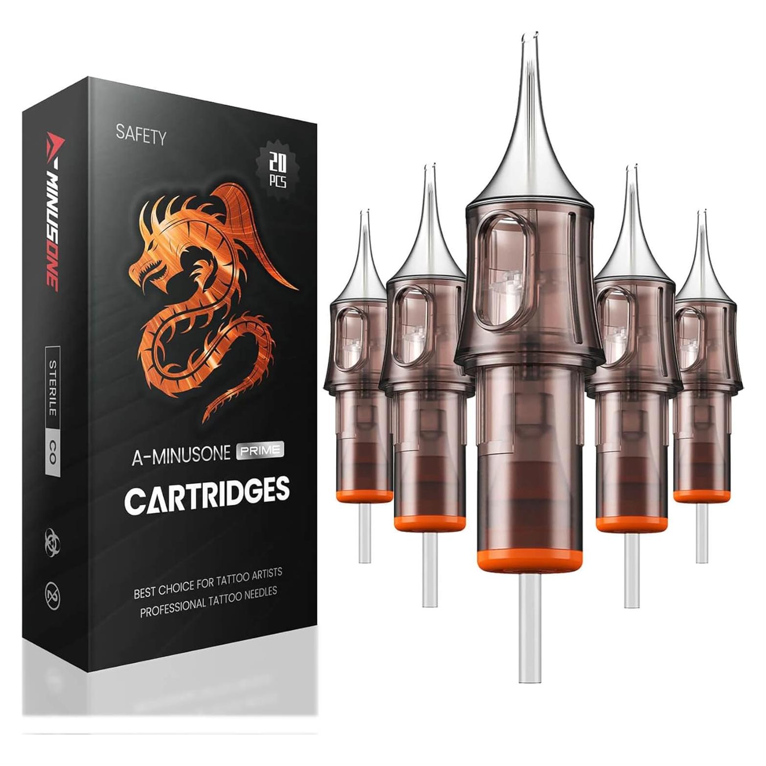 20 Agujas de Cartucho de Tatuaje A-minusone #12 Liner y Magnum