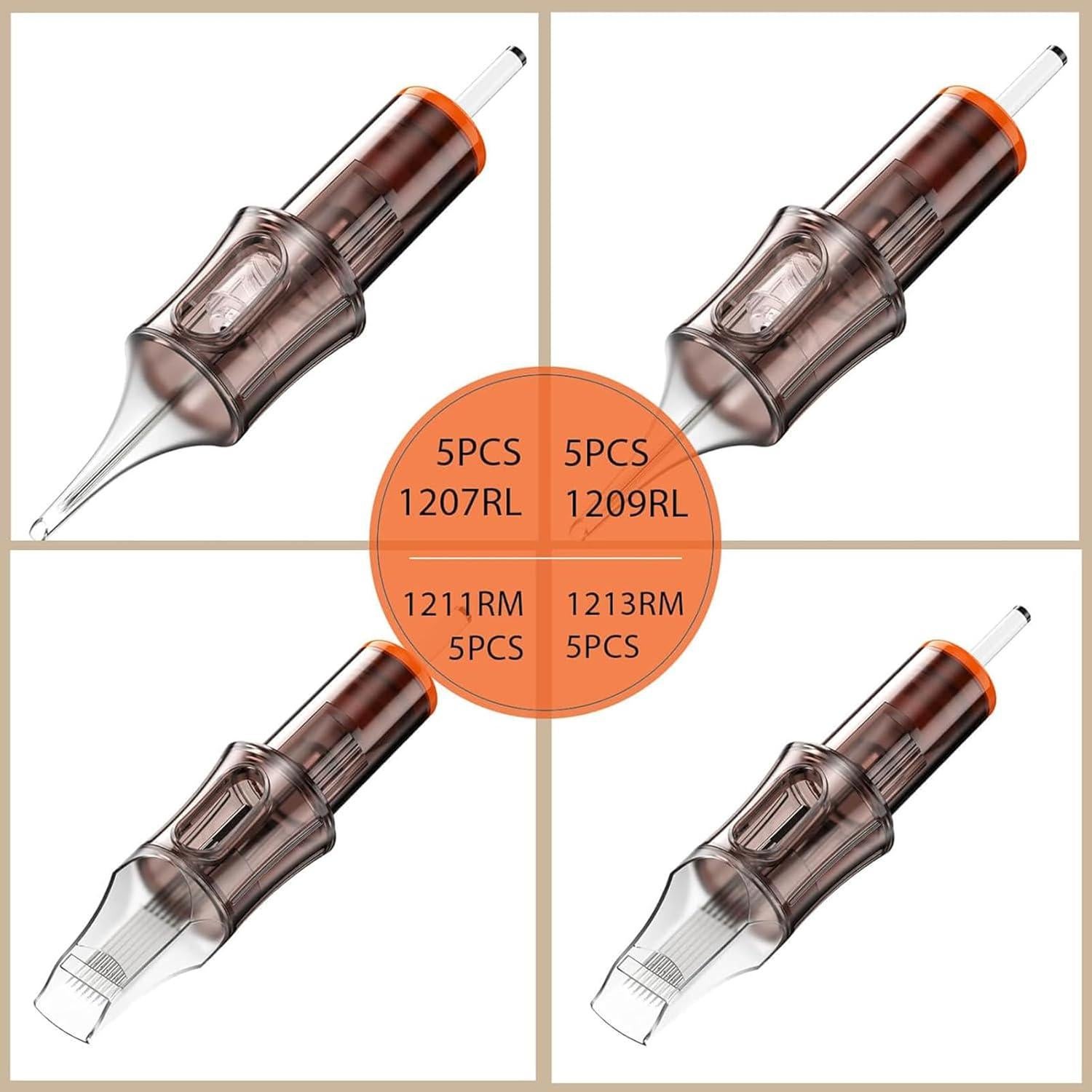 20 Agujas de Cartucho de Tatuaje A-minusone #12 Liner y Magnum