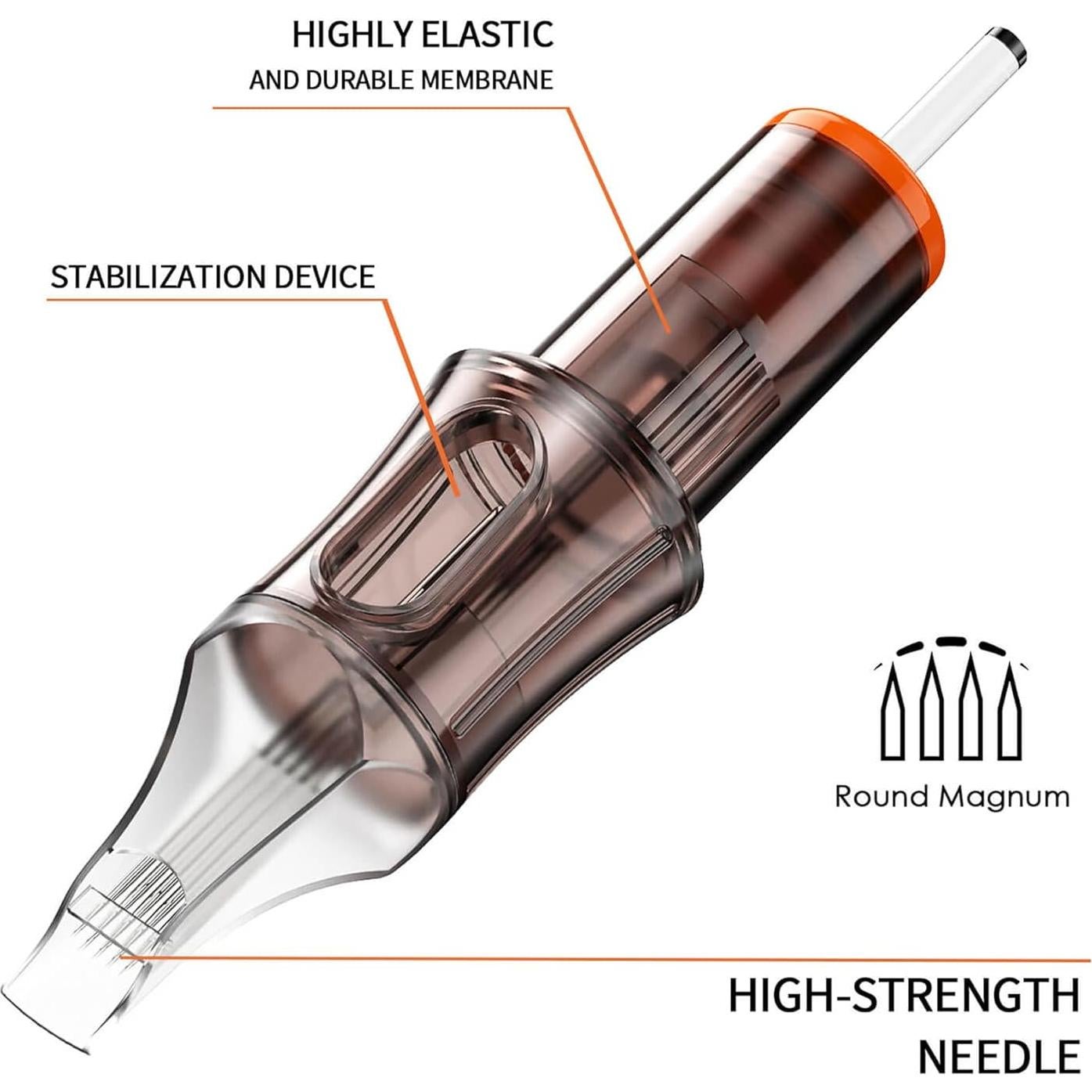 20 Agujas de Cartucho de Tatuaje A-minusone #12 Liner y Magnum