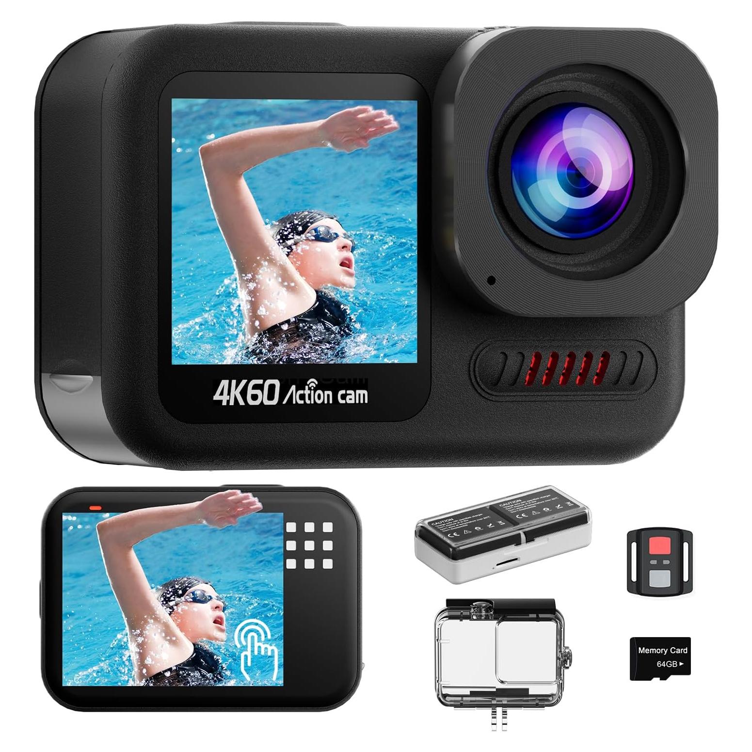 Cámara de Acción Camlance Q60 4K 60FPS 48MP Impermeable 15M