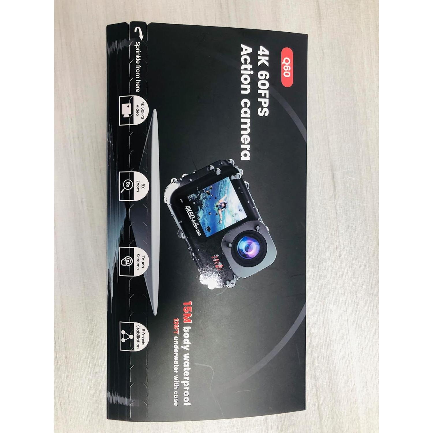 Cámara de Acción Camlance Q60 4K 60FPS 48MP Impermeable 15M