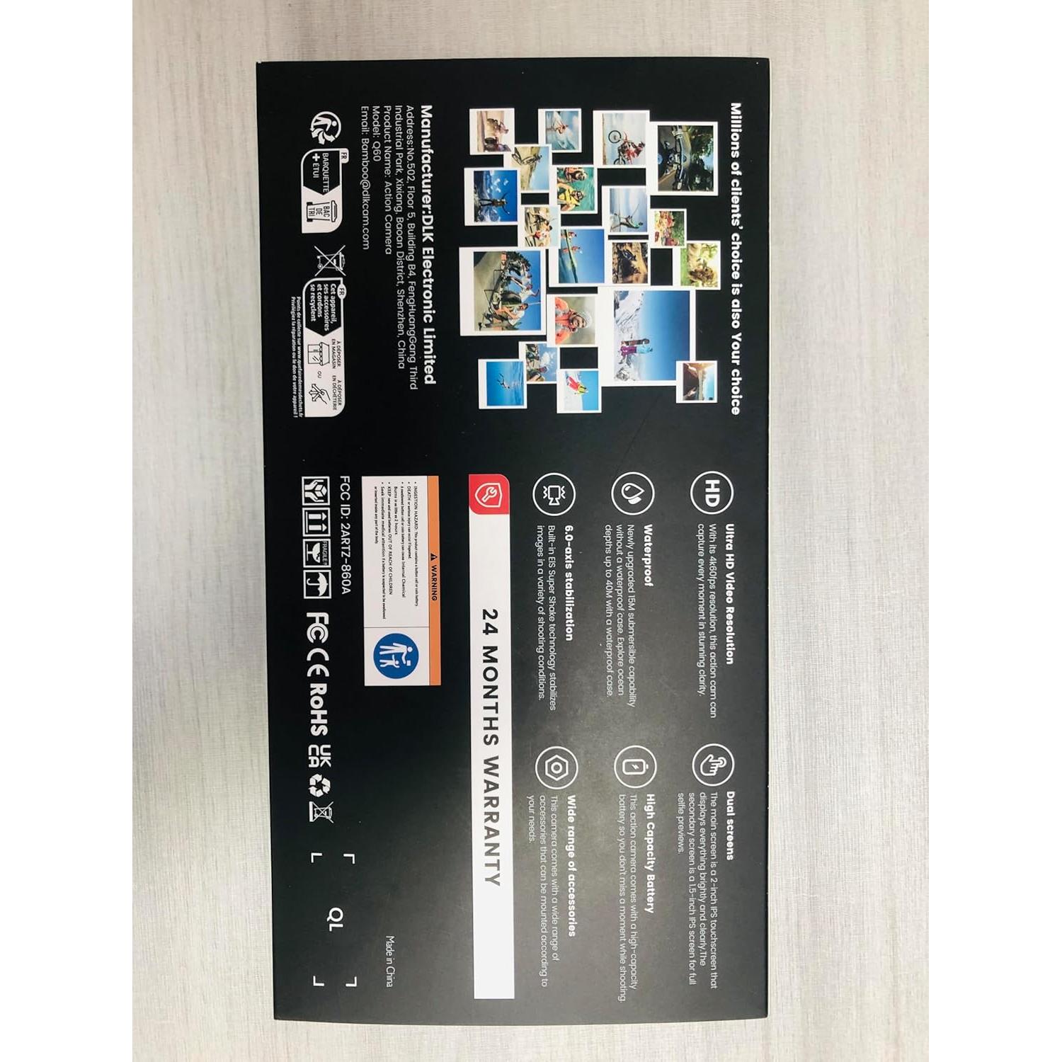 Cámara de Acción Camlance Q60 4K 60FPS 48MP Impermeable 15M