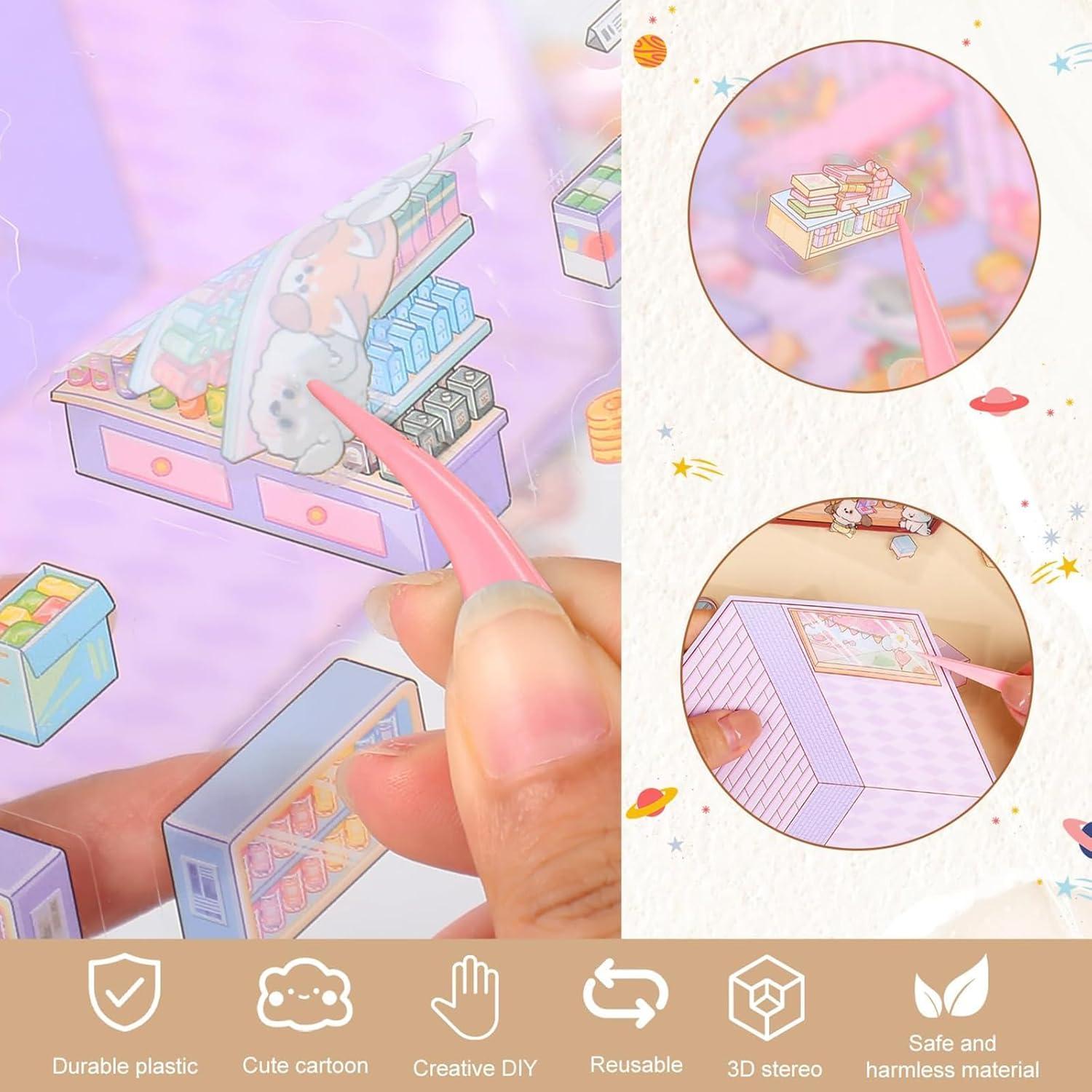 Pegatinas 3D DIY Genérico - Mini Supermercado Caricatura 16 Juegos