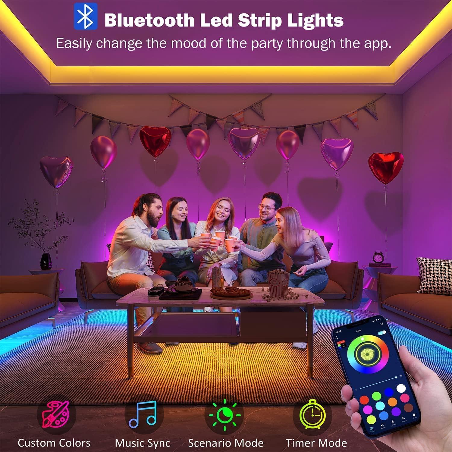 Tira de Luces LED 50 pies Leeleberd RGB Control APP