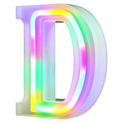 Luces de Letras de Neón WARMTHOU 26 Alfabeto Coloridas USB