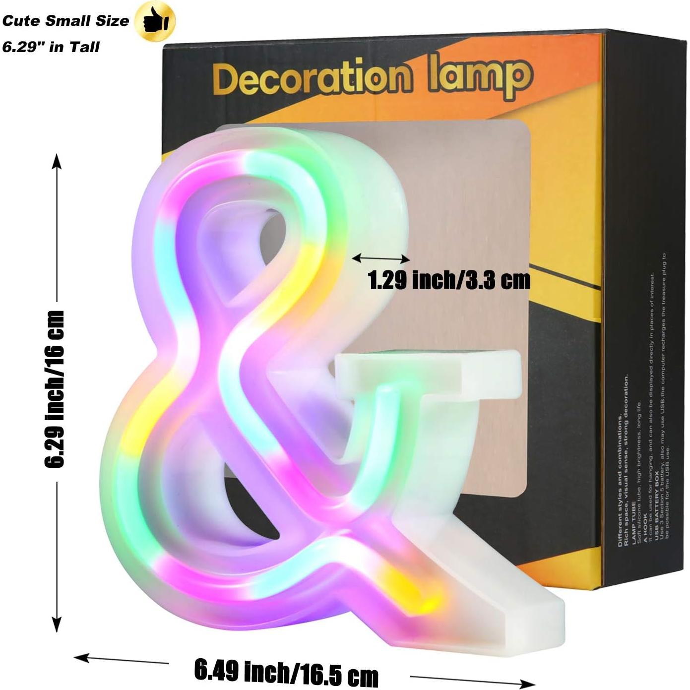 Luces de Letras de Neón WARMTHOU 26 Alfabeto Coloridas USB