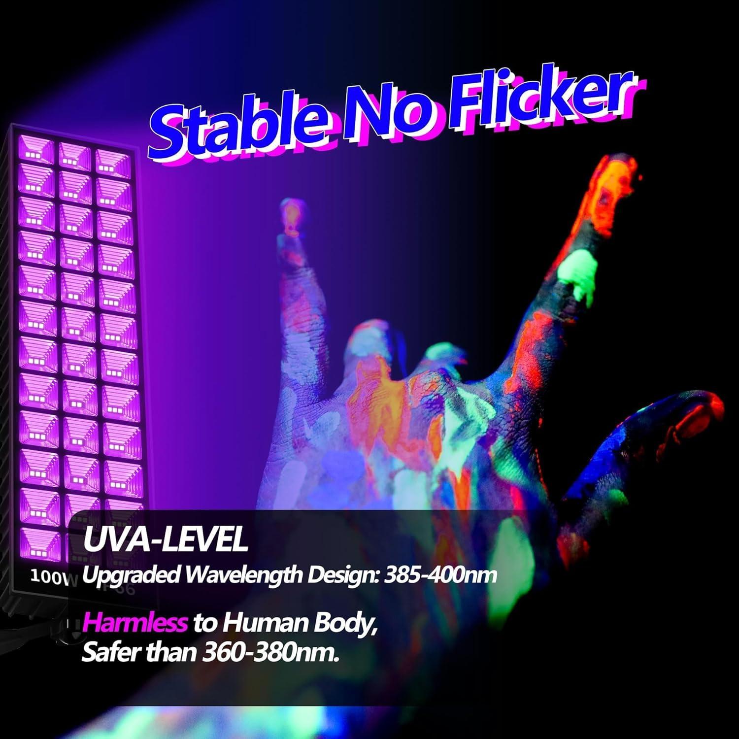 Barra de luz negra LED 100W THECHAM 104 LEDs 385-400nm