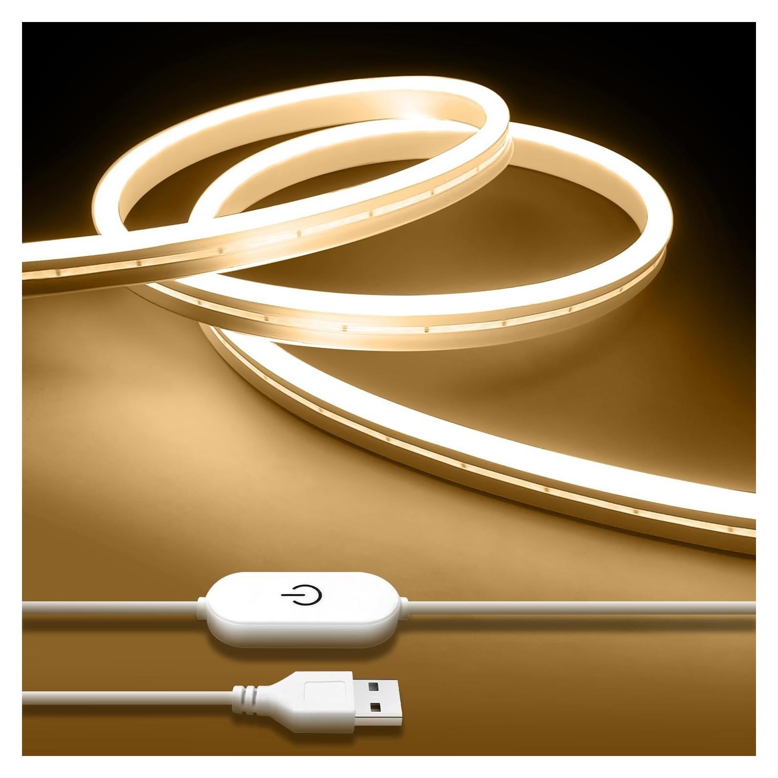 Tira de Luces LED Neón iNextStation 2 metros USB Cálido Impermeable