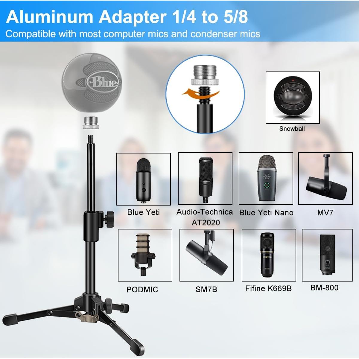 Soporte de Micrófono de Escritorio JCWINY Ajustable con Filtro Antipop