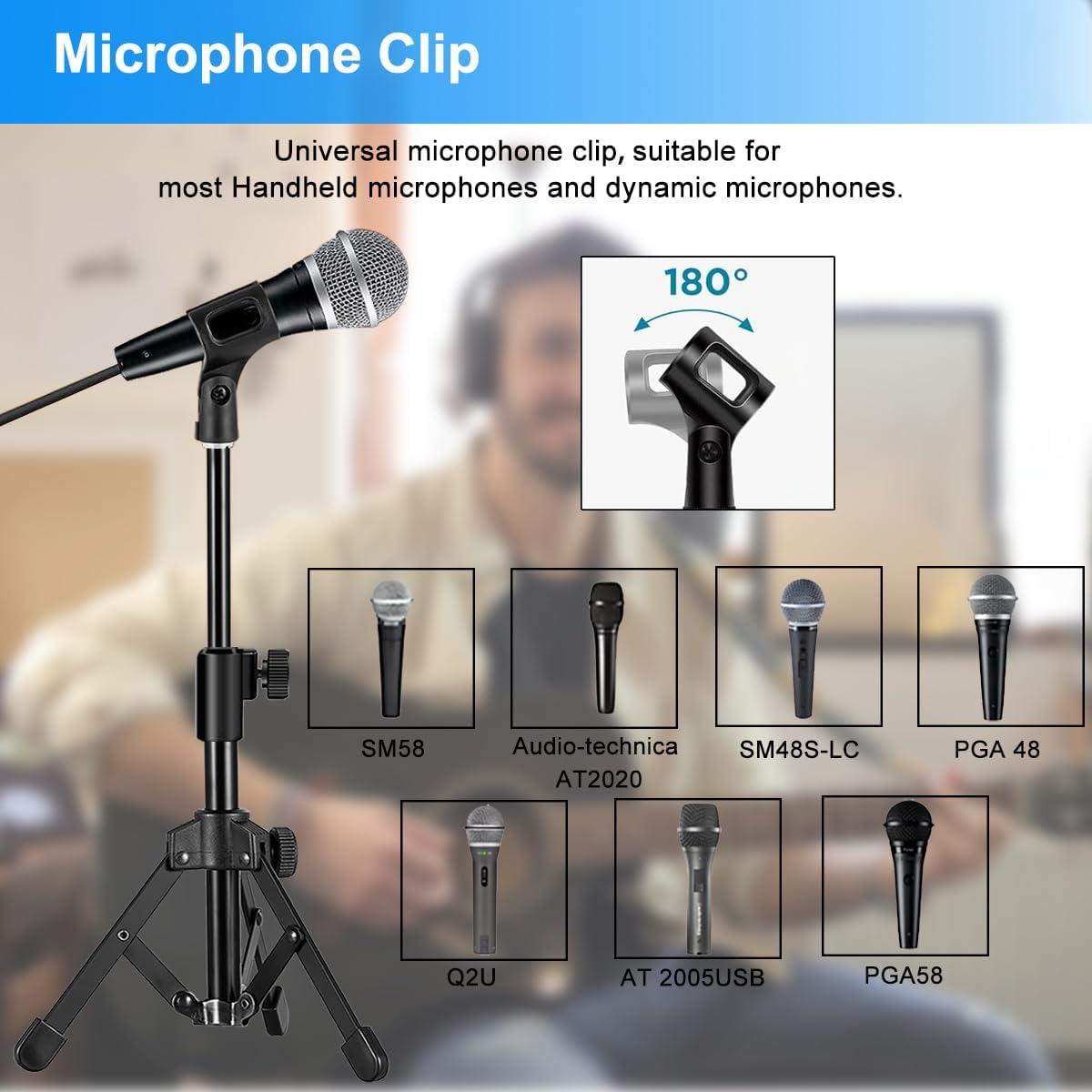 Soporte de Micrófono de Escritorio JCWINY Ajustable con Filtro Antipop